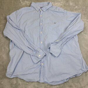Vineyard Vines Slim Fit Ticker‎ Oxford Button Down Shirt Men 2XL Slim Fit